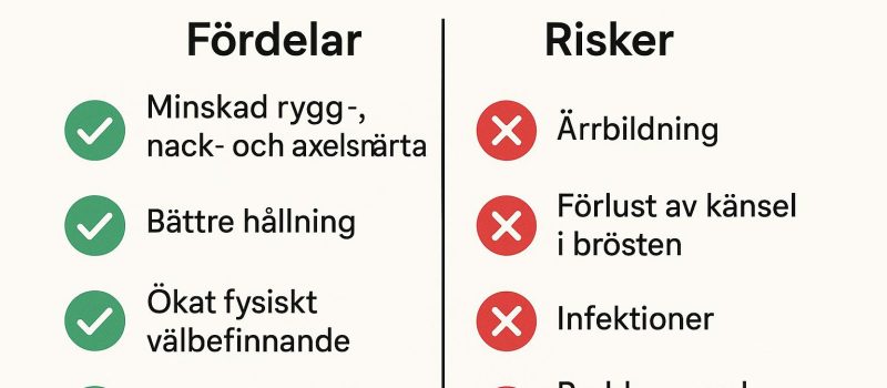 Bröstförminskning: Fördelar och risker