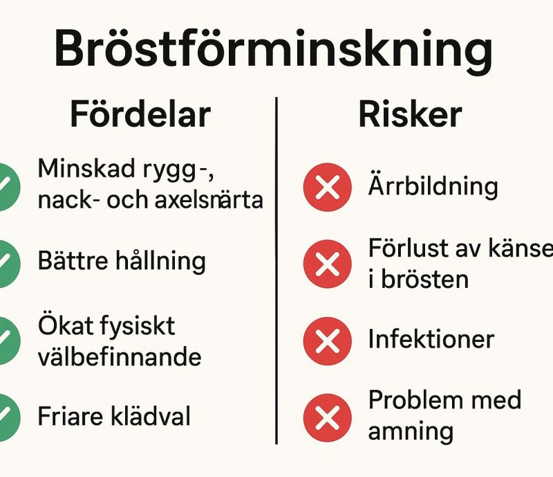 Bröstförminskning: Fördelar och risker